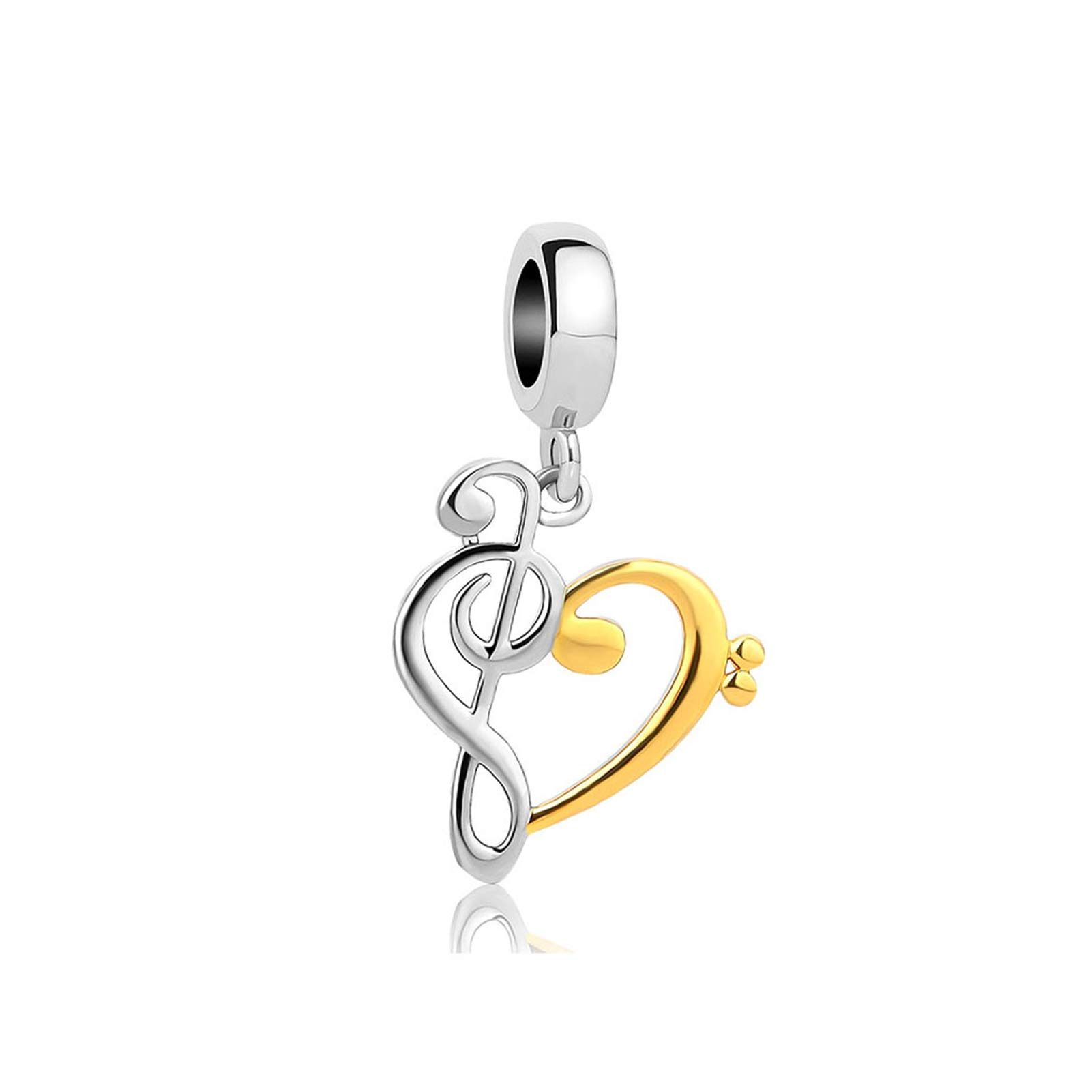 Musical Note Love Heart Dangle Charm fit Pandora Charms Bracelets I Love Singing Birthday Jewellery Gift for Daughter Women Sister Granddaughter Christmas