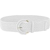 COTIM COYIN Braided Belt for Women Wide Woven Waist Belts with Chunky Buckle for Jeans Pants Dress