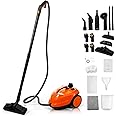 BEAMNOVA Steam Cleaner Electric Household Steamer High Pressure Multipurpose Cleaning Machine Heavy Duty Rolling for Floor Carpet Car Detailing Windows Home, Inside Water Container with Roller, Orange