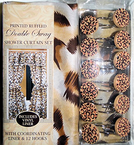 Leopard Cheetah Print Design Fabric Double Swag Pricilla Ruffle
