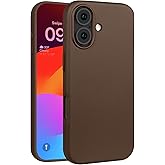 Rumwot for iPhone 17 Leather Case Compatible with Magsafe, Top Grain Leather, Professional Slim Fit Shockproof, Metal Buttons & Camera Bump Frame Phone Protective Magnetic Cover Coffee Brown