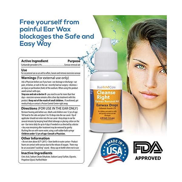 Cleanse Right Ear Wax Removal Drops Ear Drops Bottle to Remove Earwax