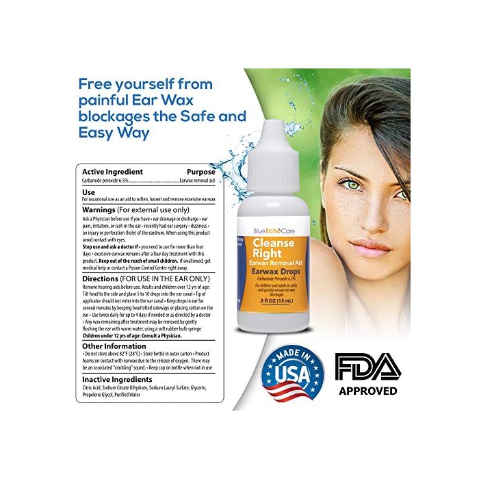 Cleanse Right Ear Wax Removal Drops Ear Drops Bottle to Remove Earwax