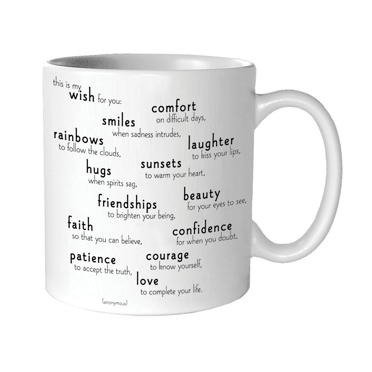 Quotable White Ceramic Mug, 400 ml, This is My Wish for You, Microwave and Dishwasher Safe… — image 1