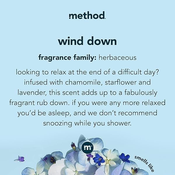 METHOD MOISTURIZING,SOFTENING BODY WASH, WIND DOWN, PARABEN AND PHTHALATE FREE, 18 OZ (PACK OF 1)