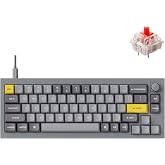 Keychron Q2 Wired Custom Mechanical Keyboard Knob Version, 65% Layout QMK/VIA Programmable Macro with Hot-swappable Gateron G Pro Red Switch Double Gasket Compatible with Mac Windows Linux (Grey)