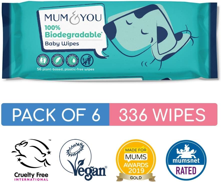 Mum & You Baby Wipes - Biodegradable Wet Wipes, 56 count (Pack of 6) - Image 3