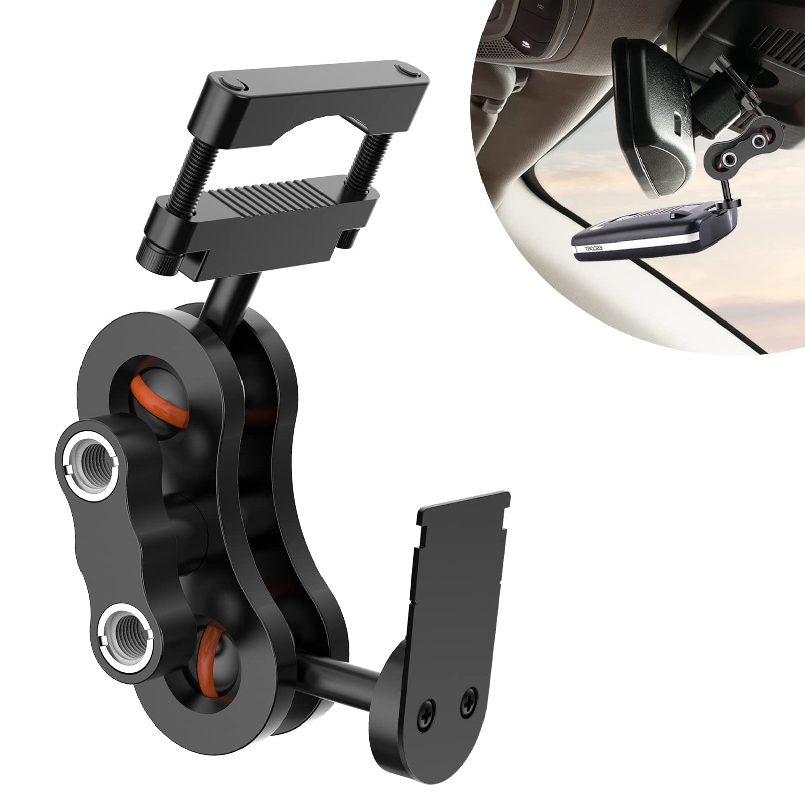 SDSACZMU Rearview Mirror Radar Detector Mount, Aluminum Rearview Mirror Rod Radar Mount,for Escort Max / Max2/ MAX360 Radar Detector ( Not Applicable to Radar Mount with Magnetic Connection)