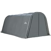 ShelterLogic Garage-in-a-Box Roundtop Replacement Cover 90509 | for Model 62668 and 62775 | 12x24x10 &amp; 13x24x10 | Gray | Cover Only &ndash; Frame Not Included