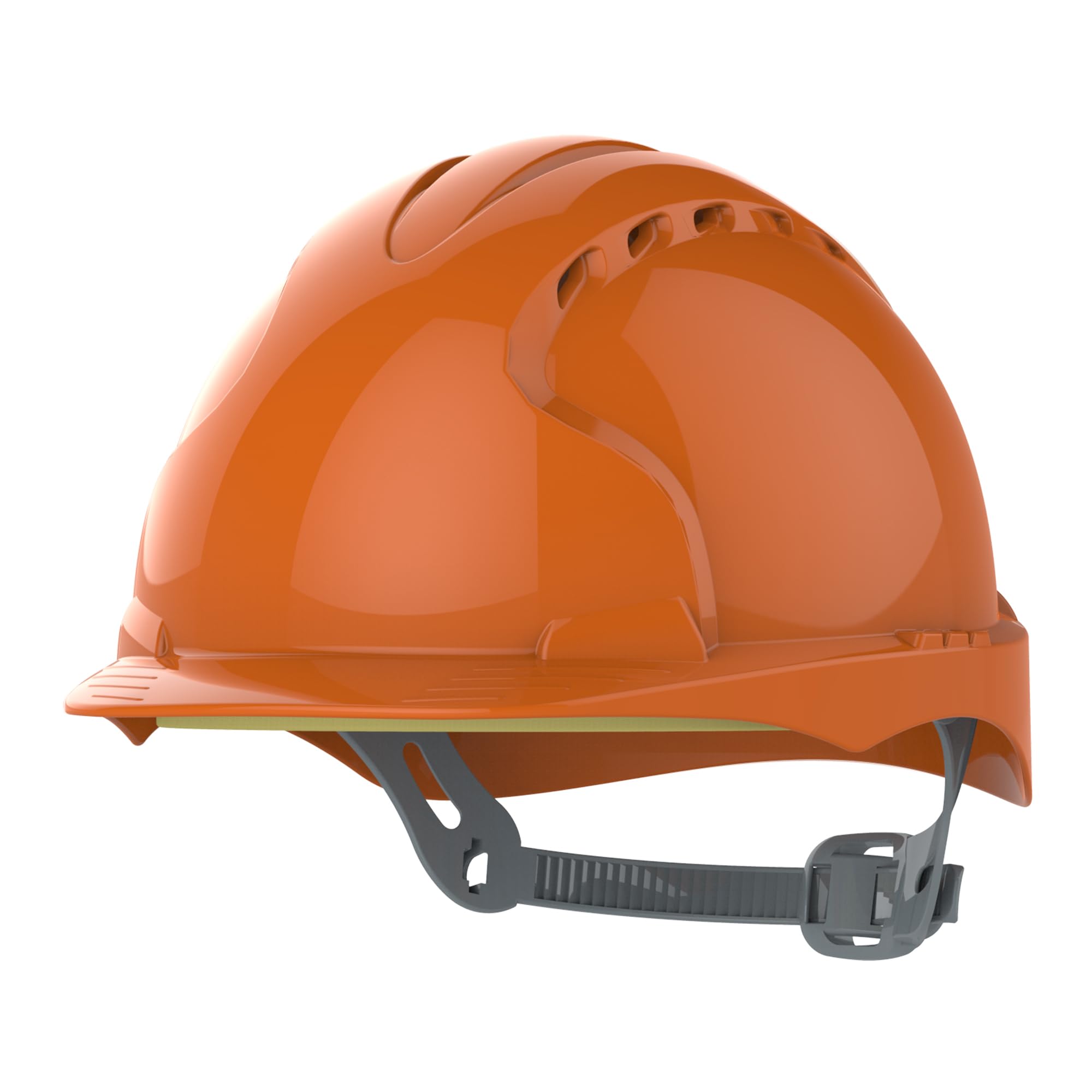JSP EVO2 Safety Helmet Hard Hat - Vented - Orange - Slip Ratchet Adjustment - Adjustable Precision Fit Harness - Lightweight - For Construction, Building, Civil Engineering & Industry - EN397