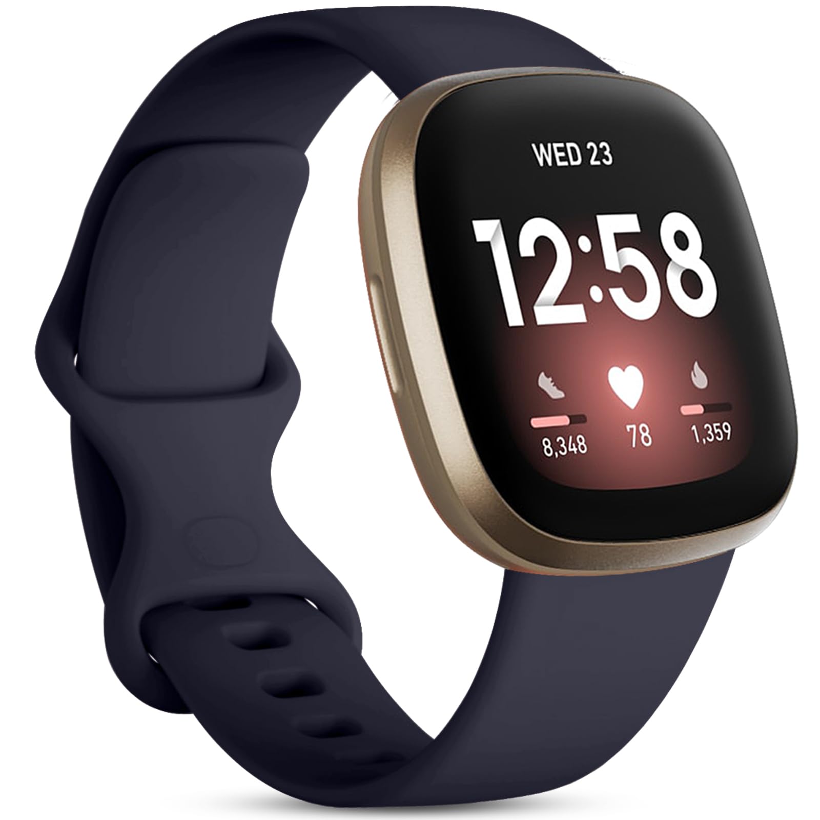 Oielai Compatible for Fitbit Versa 4/Fitbit Versa 3/Fitbit Sense 2/Fitbit Sense Strap,Sport Silicone Soft Replacement Straps for Versa 4/Versa 3/Sense 2/Sense for Women Men, Small DarkBlue — image 1