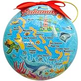 Bahamas Christmas Ornament Island Vacation Souvenir Decoration with Colorful Map