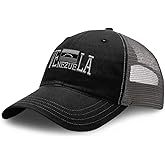 Richardson Trucker Mesh Hat Venezuelan Flag Black White Embroidery Cotton Dad Hats for Men & Women Snapback Black Charcoal