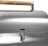 TecTake Portable BBQ Grill Stainless Steel 2 Areas Charcoal Silver view 8