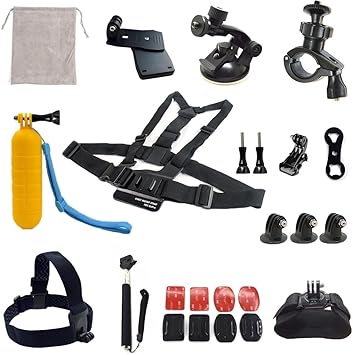 Amazon Com Adika Sport Accessories Kit For Gopro Hero 4 Session 4 3 3 Black Silver And Sj4000 Sj5000 Sj6000 By Adika 24 Items Electronics