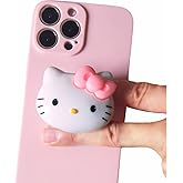 Kawaii Kitty Expanding Phone Grip, Cute Collapsible Phone Mount Holder Stand for Girls Women, Finger Snap Pop Grip Compatible with iPhone 11 12 13 14 pro max iPad Tablet Kindle and Android Cell Phone