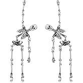 Halloween Earrings For Women Skeleton Skull Earrings Punk Gothic Spooky Dangle Earrings For Halloween Jewelry Party Cosplay
