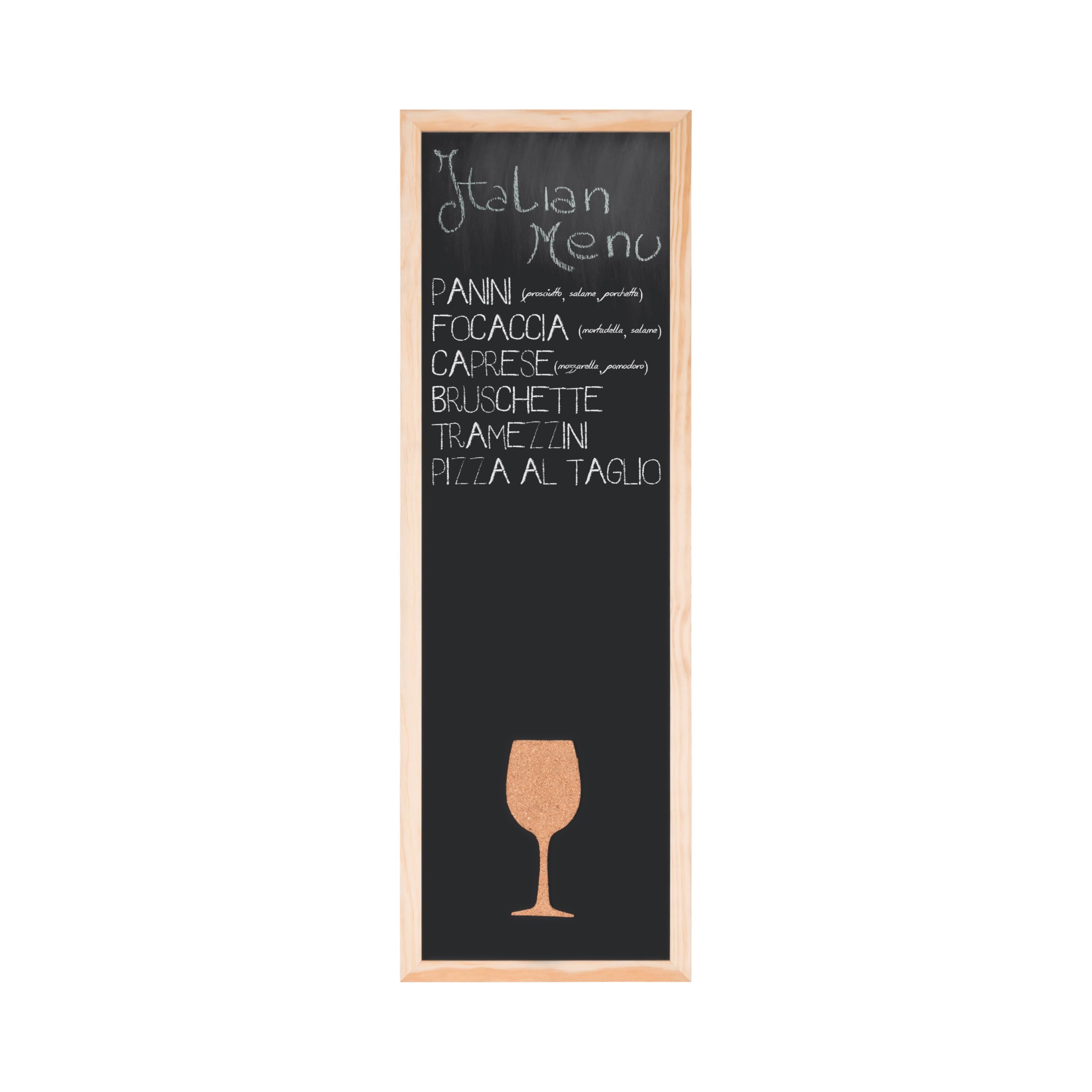 Bi-Office, Combo Notice and Blackboard Back2Chalk Vino, Chalkboard, Pine Frame, 20x60cm