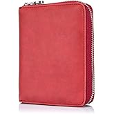 boshiho RFID Blocking 24 Slot Credit Card Holder Wallet Real Leather Multi Card Organizer Wallet with Zipper