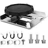 Pond & Lake Aeration Accessories, Self-Weighted Stainless Steel Base with Membrane Diffuser, Stainless Steel Connectors for 3 Hose Sizes, and 3 Clamp Sets, Suitable for Outdoor Aeration Systems
