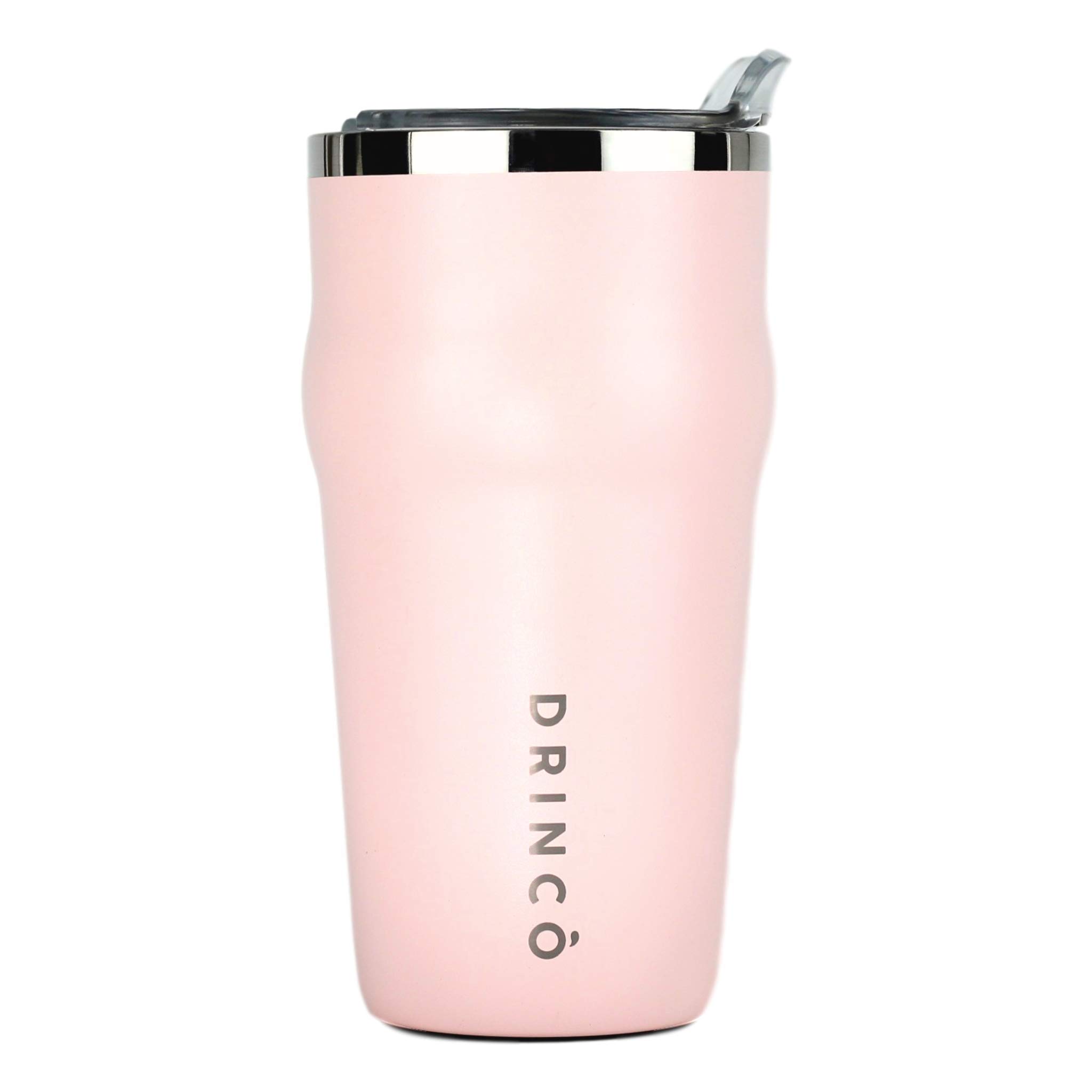 DRINCO 20oz Stainless Steel Tumbler, Vacuum Insulated Tumbler Pint Glass Beer Mug with Built-in Bottle Opener, THOR (20oz Beer Tumbler, Pale Pink)