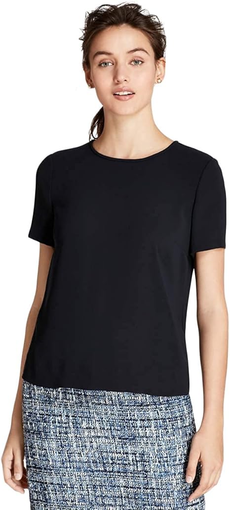 Amazon Brooks Brothers ブルックス ブラザーズ オンライン限定アウトレット ポリエステルクレープ ショートスリーブブラウス ネイビー 2 シャツ ブラウス 通販