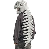 JingDan Wearable Dinosaur Skeleton Spinosaurus Plush Dino Outfit,3D Dinosaur Skeleton Capes Plush Skulls,Halloween Costumes,33 inches