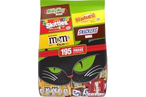 MARS M&M'S, SNICKERS & More Mini and Fun Size Halloween Candy, Assorted Chocolate Candy Variety Pack,195 Ct Bulk Bag