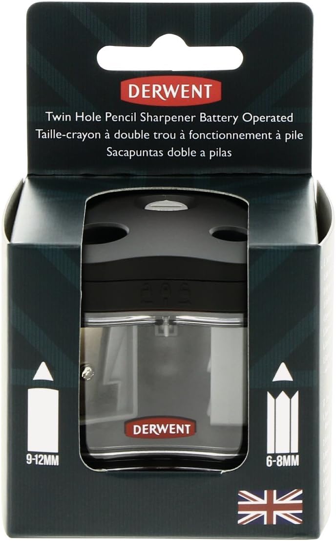 Derwent Pencil Sharpener, Battery Operated, Twin Hole Sharpener (2302332) Amazon.ca Office