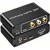HDMI ARC Audio Extractor 192KHz Adapter, ARC to Optical TOSLINK SPDIF Coaxial RCA L/R 3.5mm Stereo Converter for HDTV Soundbar Speaker Amplifier Headphones
