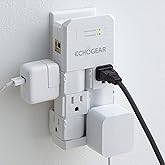 ECHOGEAR On-Wall Surge Protector with 6 Pivoting AC Outlets & 1080 Joules of Surge Protection - Low Profile Design Installs O