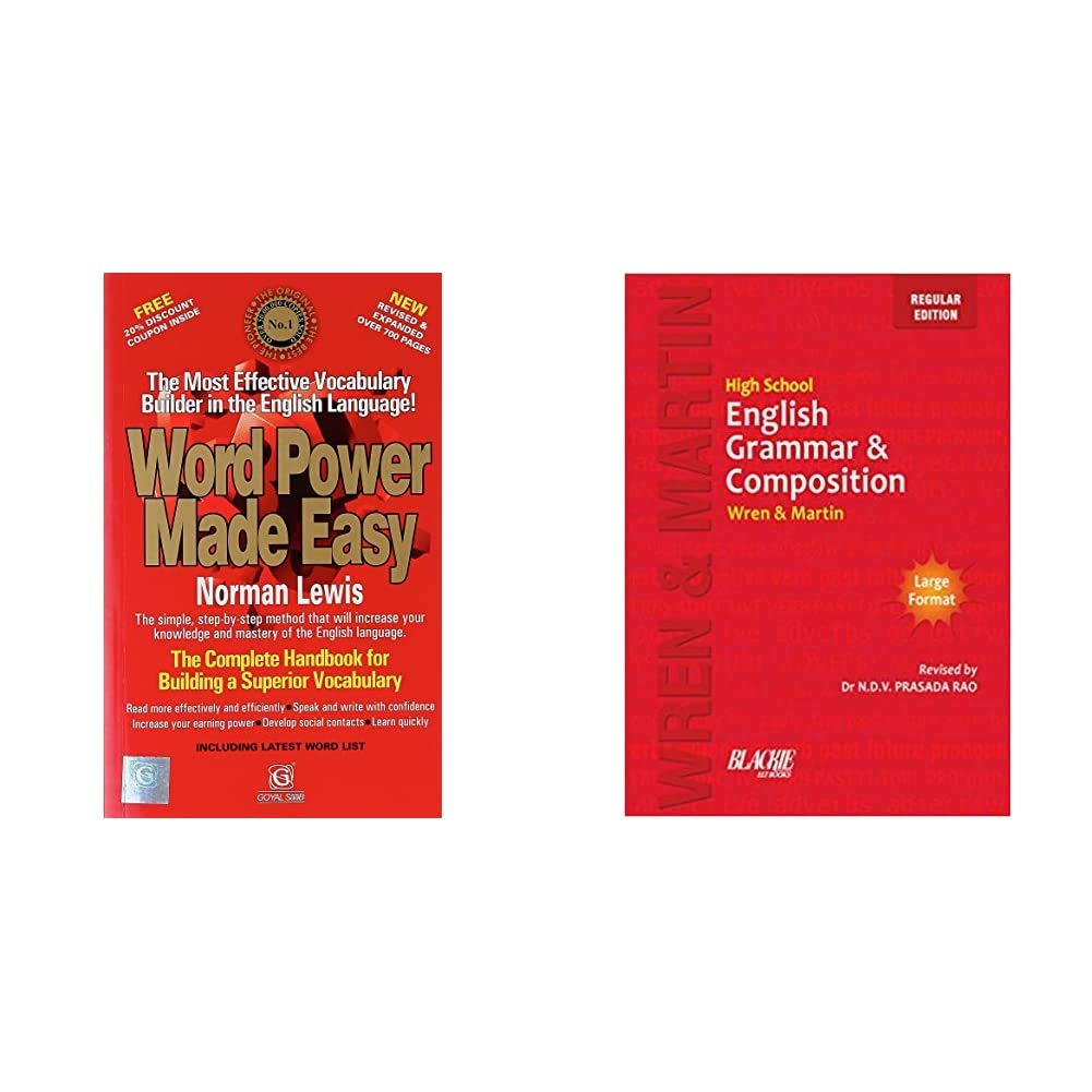 Word Power Made Easy + Wren & Martin High School English Grammar and Composition Book (Regular Edition) (Set of 2 Books)