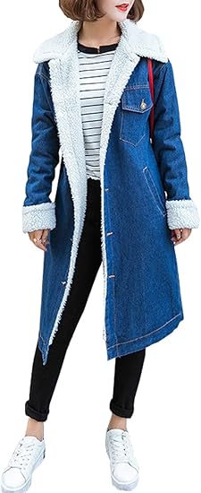 long denim sherpa jacket