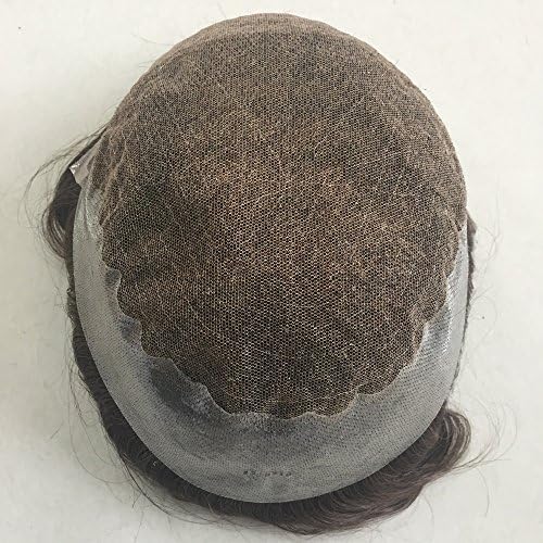 French Lace Foryang Mens Toupee Human Hair Pieces For Men Hair Replacement System For Men 8x10 Color #5