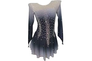 LIUHUO Customized Figure Skating Dress Girls Black Gray Gradient Stretch Ice Skating Costumes Women Competition Wear for Performance