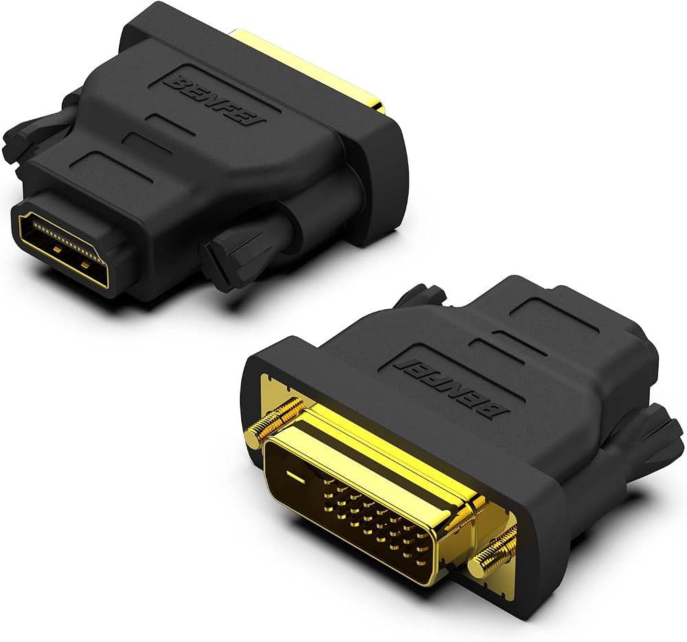 BENFEI DVI to HDMI Adapter 2 Pack Bi-Directional Gold-Plated Connectors
