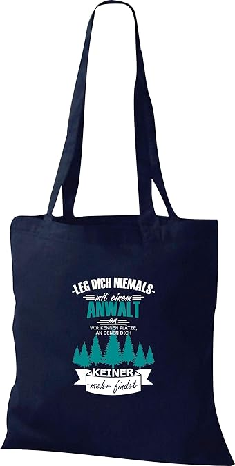 Shirtinstyle Bolso de Tela Bolsa de Algodón Leg Dich Niemals con un