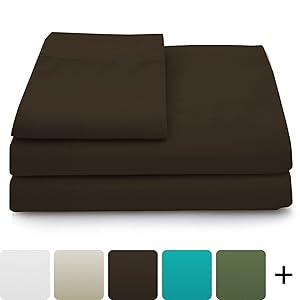 Cosy House Collection Luxury Bamboo Bed Sheet Set - Hypoallergenic Bedding Blend from Natural Bamboo Fiber - Resists Wrinkles - 4 Piece - 1 Fitted Sheet, 1 Flat, 2 Pillowcases - King, Chocolate
