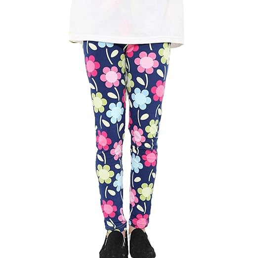 OVERMAL Mädchen Leggings Hosen Mädchen Skinny Blumen Drucken Hosen Stretch Mädchen Slim Bleistift Hosen