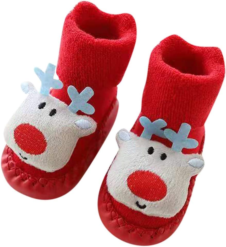 KItipeng Baby Girls Christmas Red Shoes, Infant Toddler Shoes Newborn Winter Warm Boots Soft Cosy New Year Gift 0-2 Years