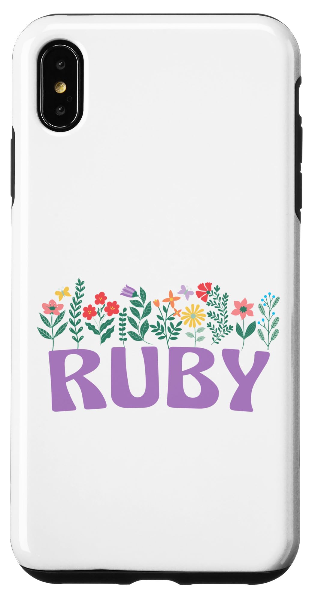 iPhone XS Max Wildflower Floral RUBY First Name Mother's Day Women Case