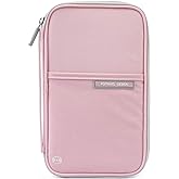 VanFn Passport Wallet, RFID Family Travel Passport Holder With Hand Strap, RFID Blocking Credit Card Wallet For Men & Women, Trip Document Organizer Fits Phone And Tickets P.Travel Series (Pink)