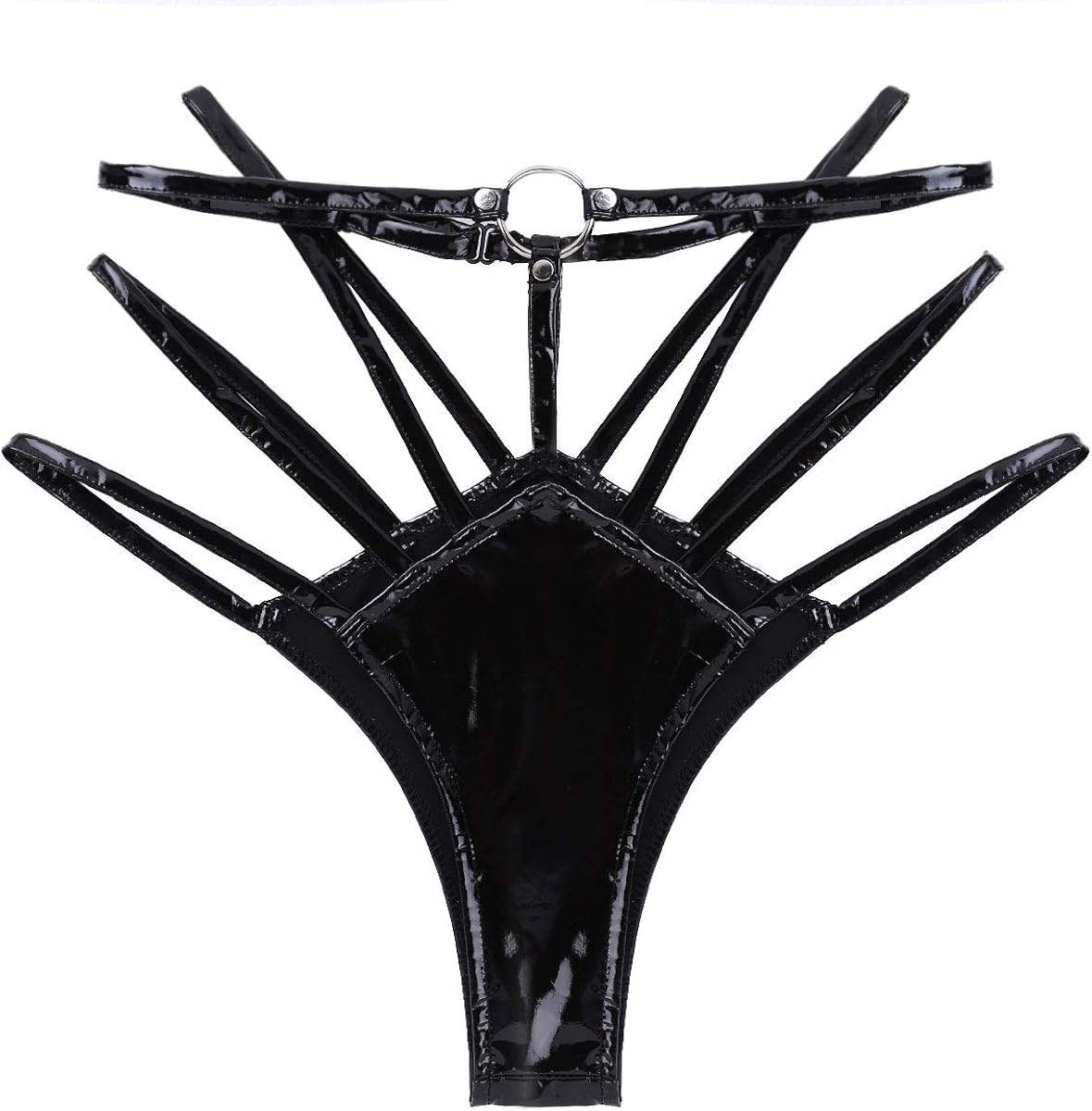 iEFiEL Women's Black Charming Lingerie T-Back Panties Strappy G-String Bikini Thong Underwear Panties: Clothing