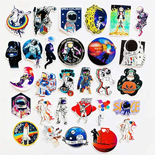 50pcs Spaceman Stickers Outer Space Waterproof Laptop Astronaut Stickers Car Bicycle Suitcase Computer Water Bottle Mobile Phone Stickers Water Resistant Decals (Astronaut) - Thumbnail 5