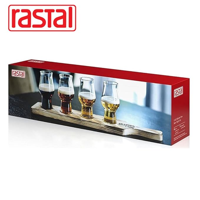 Rastal Beer Flight Set 4x0,195l + Tasting-Brett