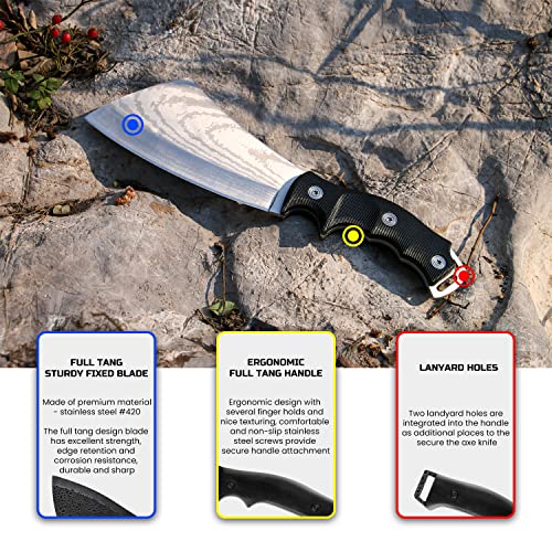 Leopcito 11 Inch Hatchet with Sheath, Small Compact Machete Axes, Fixed