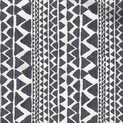 Close to Custom Linens Tie Up Valance Mario Black Flame Geometric Dark Gray Slub Linen with Paco Black Flame Ties Lined