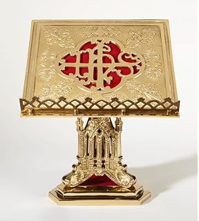 Amazon Com Classic Adjustable Missal Stand Bible Stand Sacramentary Stand In Brass With Silver Face Panel Church Chalice Book Stand Ccg 234 Office Products