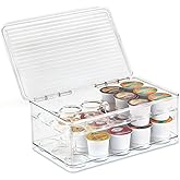iDesign Linus Stacking 2-Tier Single Serve Coffee Pod Holder with Lid-Clear