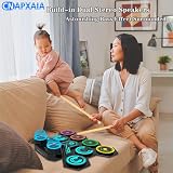 CNAPXAIA Portable Foldable Electric Drum Kit 9 Pads with Built-in Speakers view 2